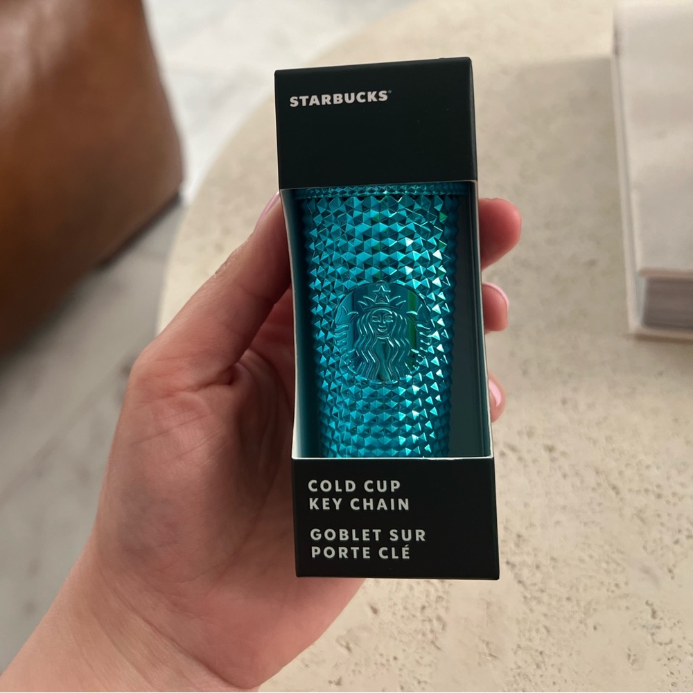 Starbucks Keychain Blue Splash Chrome